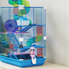 PawHut 5-Tier Portable Hamster Cage with Accessories - Dark Blue-The front door allows you access to your hamster easily 