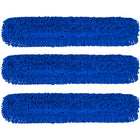 Gritt Commercial Microfiber Looped Dust Mop Pad Head - 48" x 5" - Blue - 3 Pack-Microfiber mop head ensures efficient cleaning