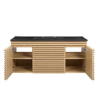 Modway Render 48" Wall-Mount Bathroom Vanity - Oak/Black-7