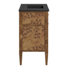 Modway Elysian 36" Wood Bathroom Vanity - Black/Brown-Mango Wood Construction
