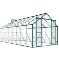 Outsunny 16' x 8' Aluminium Polycarbonate Greenhouse with Adjustable Roof Vent- Spacious walk-in greenhouse for growing flowers, vegetables, and fruits
 