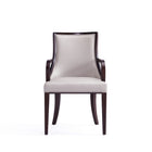 Manhattan Comfort Grand 22.5" Traditional Faux Leather Upholstered Dining Armchair - Light Grey - Set of 2-Weight Capacity: 300 lb. Seat Height: 18.5"