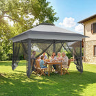 Outsunny 12 ft W x 12 ft L Pop-up Tent Gazebo Instant Canopy - Dark Grey-Center lock makes it easy to open and contract the folding canopy
