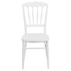 Flash Furniture HERCULES Series Resin Stacking Napoleon Chair - White-Chiavari Seating