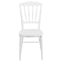 Flash Furniture HERCULES Series Resin Stacking Napoleon Chair - White-Chiavari Seating