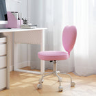 HOMCOM Heart Love Shaped Office Chair with Adjustable Height - Pink-Adjustable seat height to meet different desk heights
