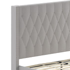 Flash Furniture Riverdale Queen Size Tufted Upholstered Platform Bed - Light Grey Fabric-30 Wood Support Slats