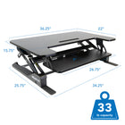 Mount-It! 36" Wide Standing Desk Converter with Gas Spring - Black-8