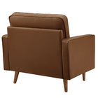 Modway Valour Tufted Vegan Leather Accent Armchair - Brown-Non-Marking Plastic Glides