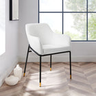 Modway Jovi Performance Velvet Dining Armchair - Black/White-Glam Deco Accent Chair