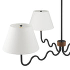 Modway Sunlit Squiggle 4-Arm Pendant Light - Walnut/Black-ETL Listed and Approved