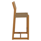 Modway Reed 40" Outdoor Outdoor Teak Wood Counter Stool - Natural-Floor Glides