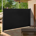Outsunny Retractable Side Awning with Resistance to UV Rays & Wind - 118" x 71" - Black-High-quality steel frame make this side awning durable
