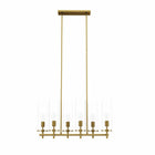 Modway Skylark 6-Light Chandelier - Clear/Satin Brass-Modern 6-Light Chandelier