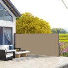 Outsunny Retractable Side Awning - 13' x 6' - Khaki-Retractable awning: you can pull the roller blind out or take it back smoothly
