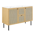 Modway Chaucer 48" Double Sink Bathroom Vanity - Oak/White-MDF and Particleboard