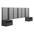 Modway Render Wall Mount King Headboard and Modern Nightstands - Charcoal-Headboard and Nightstands Set