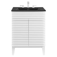 Modway Render 24" Bathroom Vanity - White/Black-Mid-Century Modern Style