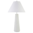 Hudson&Canal Ingalls 28" Tall Monochrome Table Lamp with Fabric Shade - Matte White/White-Modern transitional design for your living room, workspace, or bedside table