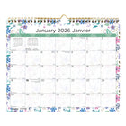 Blueline 2026 Monthly Wall Calendar - 15" x 12" - Wildflowers - Bilingual-12-Month: January 2026 to December 2026