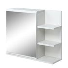 Kleankin Wall Mount Medicine Cabinet with Mirror - White-A large mirror is convenient for your daily makeup