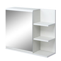 Kleankin Wall Mount Medicine Cabinet with Mirror - White-A large mirror is convenient for your daily makeup