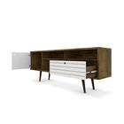 Manhattan Comfort Liberty MDP and MDF 70.86"W TV Stand, Rustic Brown and White (202AMC96)-Recommended for a 50" -65" TV.