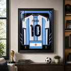 Frameworth Official FIFA World Cup 2026 Argentina Lionel Messi Framed Replica Jersey - 25.75" x 33.75"-Professionally framed in Canada, with the replica jersey mounted in a premium black frame and a clear protective front.