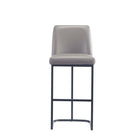 Manhattan Comfort Serena 17.71" Modern Leatherette Upholstered Barstool - Grey-Seat Height: 29.13 in