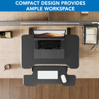 Mount-It! Compact Standing Desk Converter with 30" Desk Top - Black-High quality, contemporary design with rounded edges fits perfectly into any office or home interior