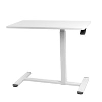 Ezywork Height Adjustable Side/End Mobile Desk - White-Table top can be raised or lowered in infinite positions between 26"- 42"