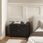 Manhattan Comfort Grace 28" Modern 2-Drawer Nightstand - Black and Gold-Two spacious drawers provide convenient storage for bedside essentials