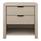 Hudson&Canal Clarice Rectangular Nightstand - 24" W - Alder White-Features 2 smooth-glide drawers and open cubby storage space