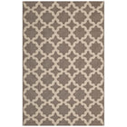 Modway Cerelia Moroccan Trellis Indoor/Outdoor Area Rug - 8 ft W x 10 ft L - Light/Dark Beige-Moroccan Trellis Area Rug
