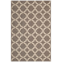 Modway Cerelia Moroccan Trellis Indoor/Outdoor Area Rug - 8 ft W x 10 ft L - Light/Dark Beige-Moroccan Trellis Area Rug