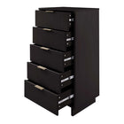 Manhattan Comfort Granville 23.62" Modern Tall Narrow Dresser - Black-Open Contemporary Mop Base Side Legs. Adding Seamless Fashion Design and Durability.