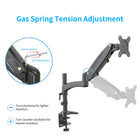 ShoppingAll Adjustable Single Gas Spring Monitor Desk Mount - Black-5