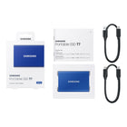 Samsung T7 500GB USB 3.2 Gen. 2 Portable Solid State Drive - Blue-Solid aluminum unibody construction adds further protection, keeping your data safe from falls of up to 6 ft.