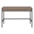 Hudson&Canal Nolan 48" Writing Desk - Antiqued Grey Oak-Features three push-to-open drawers with fluted detailing
