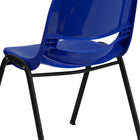 Flash Furniture HERCULES Series Ergonomic Shell Stack Chair with Black Frame - Blue-Vented Back and Seat Drain Holes assist in drying