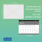 BrownTrout 2026 18-Month Monthly Desk Pad Calendar - Crackled Blush - 14" x 10"-Wall Display - Hole provided for easy wall-hanging option