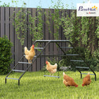 PawHut Chicken Coop Perches with Swing-Features 10 perches, an adjustable swing, and a top platform for fun 