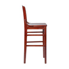 Flash Furniture HERCULES Series School House Back Mahogany Wood Restaurant Barstool-1'' Thick Beechwood Seat