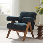 Modway Lyra Fabric Armchair - Azure Fabric-Plywood Frame, Rubber Wood Legs