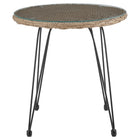 Manhattan Comfort Antibes Modern Patio 2-Person Seating Group 3-Piece Set with End Table - Tan/Grey-23.62" L x 22.05" W x 31.5" H