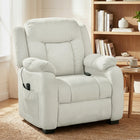 HOMCOM Massage Recliner with Quiet Motor - Cream White-Soft, skin-friendly velvet-feel upholstery resists pet scratches avoids fur cling and cleans easily