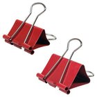 JAM Paper Colourful Binder Clips Assortment - Medium & Large - Red - 27 Pack-Binder clips' strong hold keeps stacks of loose paper securely fastened together, without the risk of slipping or falling out