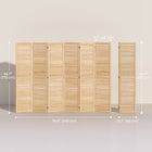 HOMCOM 6-Panel Freestanding Room Divider with Pegboard Panel for Indoor Bedroom Office - Natural-Solid paulownia wood with a distressed rustic finish for solidness and a rustic feeling 
