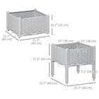 Outsunny 2-Piece Raised Garden Bed - Light Grey-The compact design allows for gardening in even the smallest spaces, such as decks and patios
