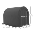 Outsunny Outdoor Galvanised Steel Portable Bike Shed - 6' x 8' - Dark Grey-The top cover and sidewalls give the canopy a tight fit to the frame for more stability 